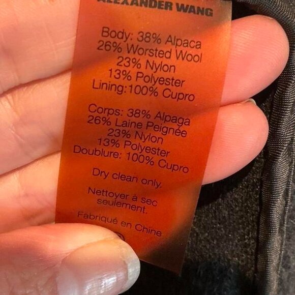 T by Alexander Wang Grey Alpaca Wool Car Coat size Medium - Picture 4 of 6